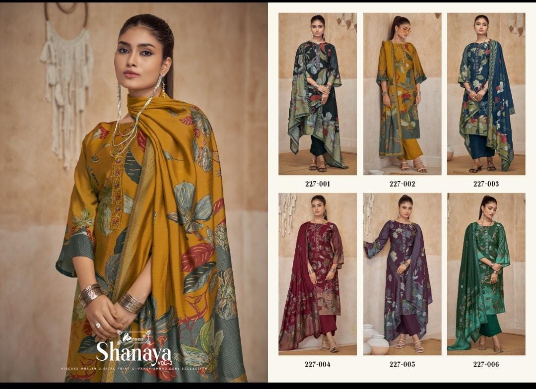 Shanaya Vol 3 By Kesar Muslin Digital Printed Dress Material  Wholesale Online
